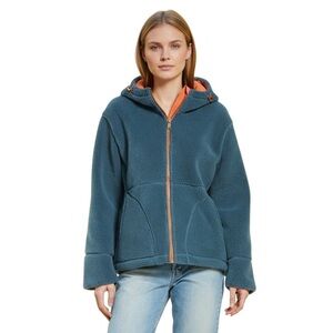 Pendleton Palisade Hooded Fleece Jacket Teal  Orange Accents Dry Goods M